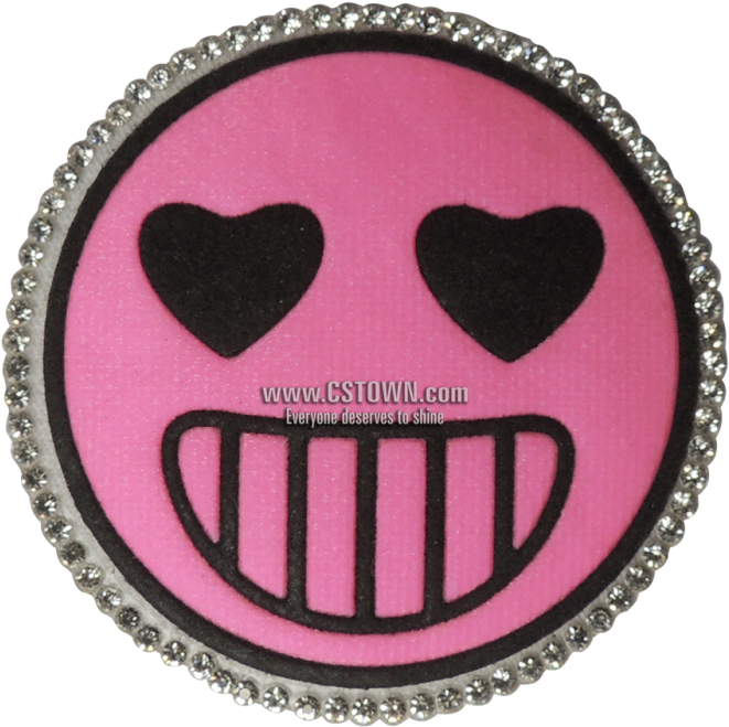 Pink Round Smile Emoji Face Applique - Smiley (780x780), Png Download