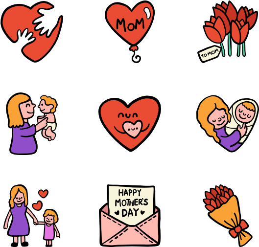 Mother's Day - Mothers Day Icon (600x564), Png Download