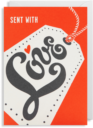 Sent With Love Greeting Card - Greeting Card (560x600), Png Download