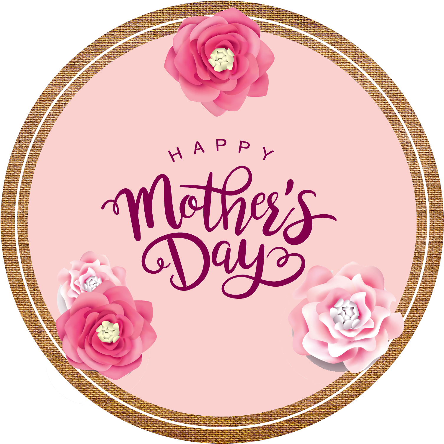 Happy Mother's Day - Happy Mothers Day Circle (1575x1575), Png Download