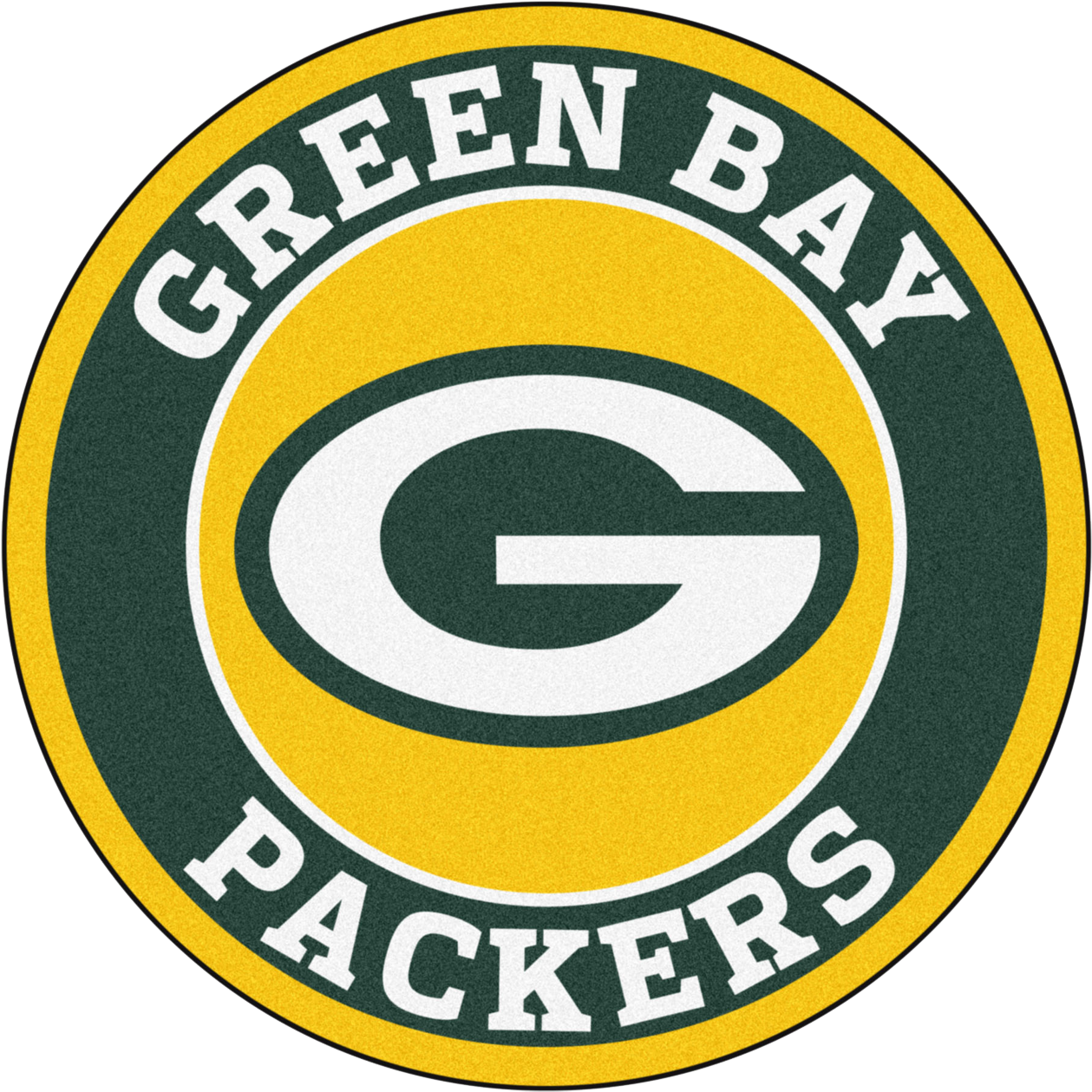 Green Bay Packers Logo - Fanmats Nfl Green Bay Packers Roundel Mat (1400x1300), Png Download