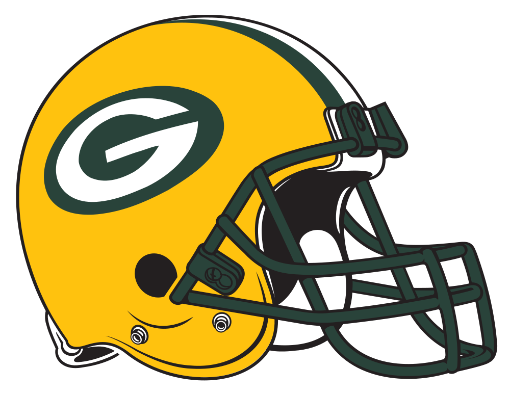 Gallery For Green Bay Packers Logo Stencil - Green Bay Packer Helmet (1000x773), Png Download