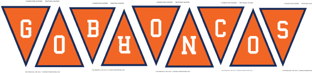 Printable Broncos Banner “ - Greeting Card (650x300), Png Download