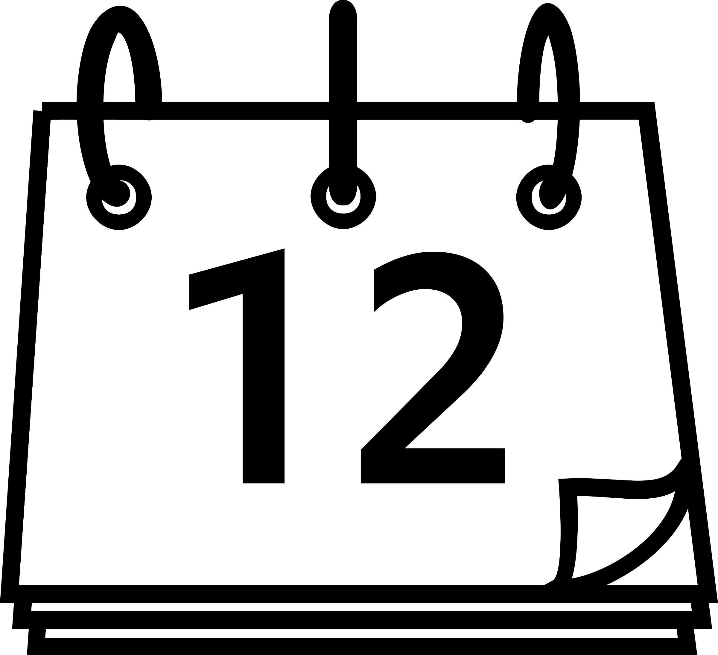 Index Of /images - Calendar Black And White (2400x2191), Png Download