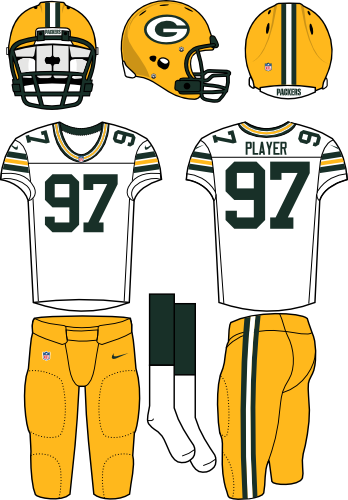 Green Bay Packers - New York Jets Home Uniform (348x500), Png Download