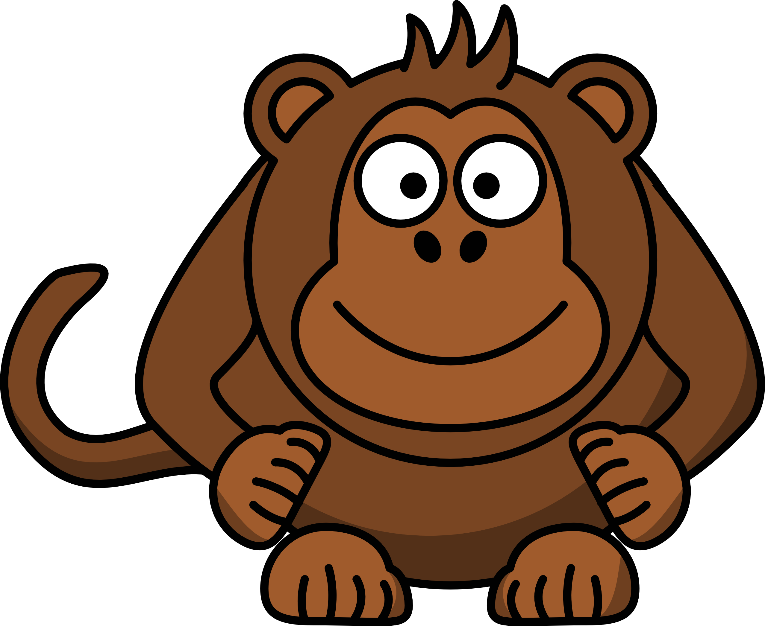 Cartoon Monkey Drawings - Monkey Cartoon No Background (2555x2093), Png Download