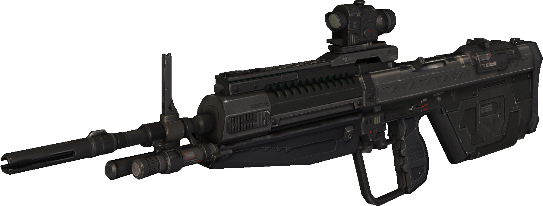 Machine Gun Clipart Profile - Halo Reach Dmr (1841x732), Png Download