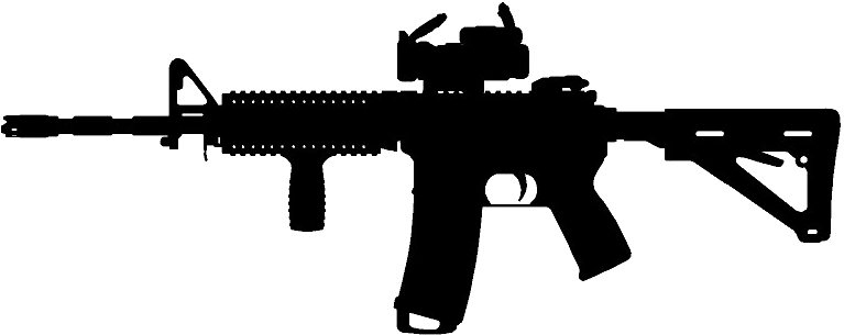 Assault Rifle Silhouette Png - Ar 15 Decal (800x339), Png Download