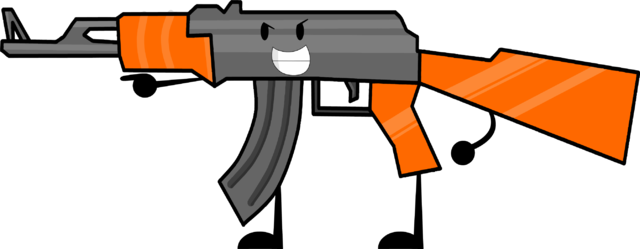 Assault Rifle Clipart Transparent - Battle For Dream Island Gun (640x249), Png Download