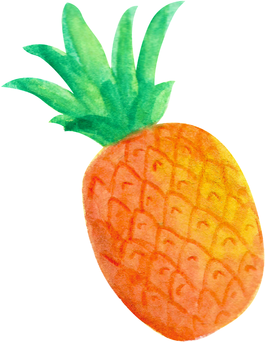 Este Gráficos Es Png Transparente De Fruta Piña Acuarela - Pineapple (1024x1376), Png Download