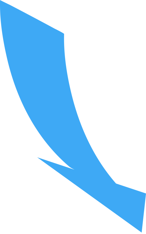 Curved, Wide Directional Arrow Pointing To The Lower - Arrow Blue No Background (501x800), Png Download