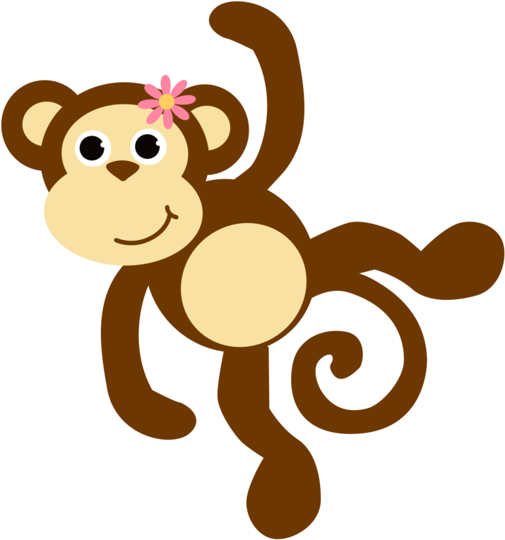 Free Images Download 2018 Monkey Clipart No Background - Baby Girl Animals Clipart (748x800), Png Download