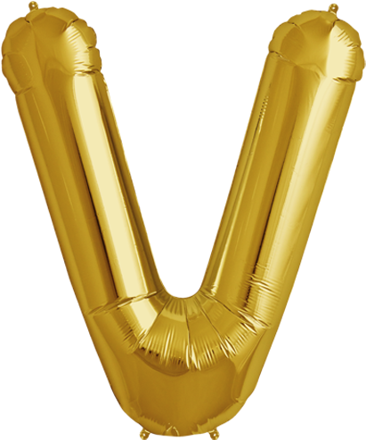 34" Gold Letter V Foil Balloon - 34" Northstar Brand Packaged Letter V - Gold - Mylar (500x500), Png Download