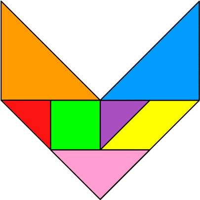 Tangram Letter V - Tangram Arrow (420x420), Png Download