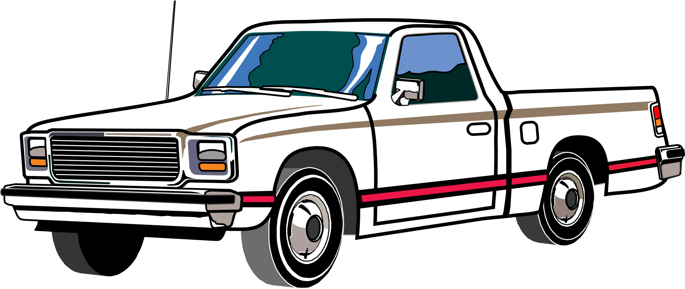 This Free Icons Png Design Of Late Seventies Pickup (2400x1038), Png Download