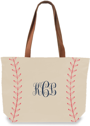 Baseball Stitch Monogram Tote - Cve:png (320x480), Png Download
