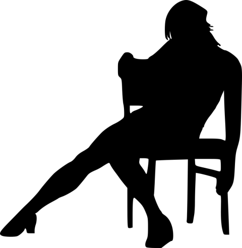 Free Png Sitting In Chair Silhouette Png Images Transparent - Portable Network Graphics (480x492), Png Download