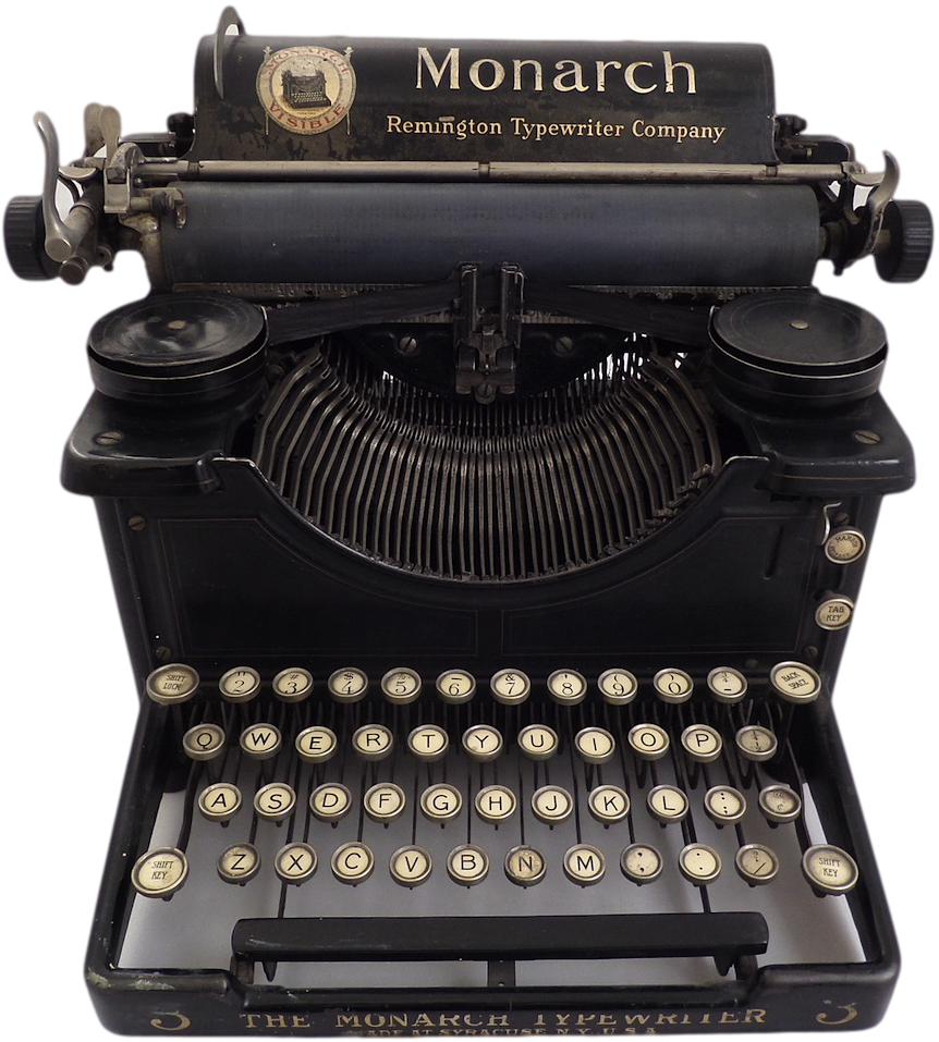 Vintage Typewriter Png Jpg Black And White Download - Typewriter (862x957), Png Download
