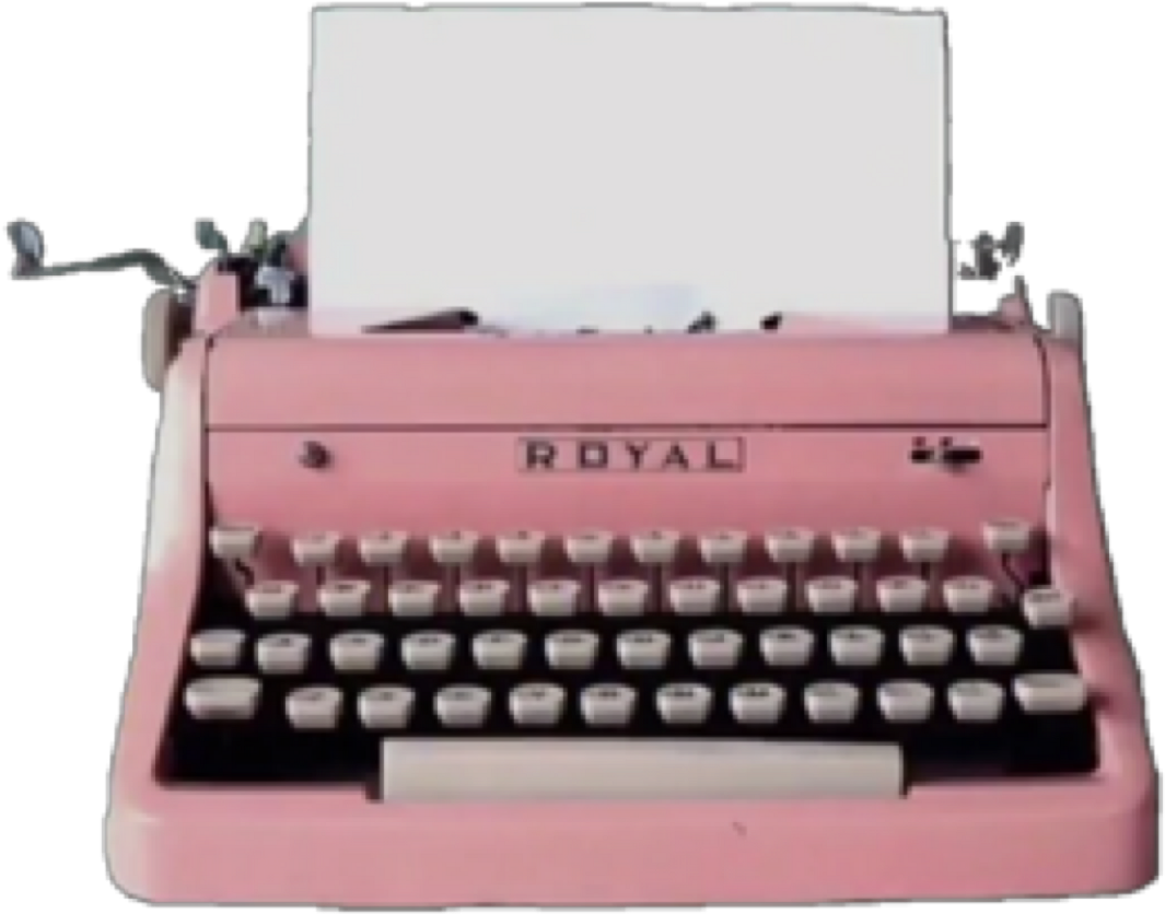 Vintage Typewriter Pink Aesthetic Tumblr Remix Remixit (1228x1024), Png Download