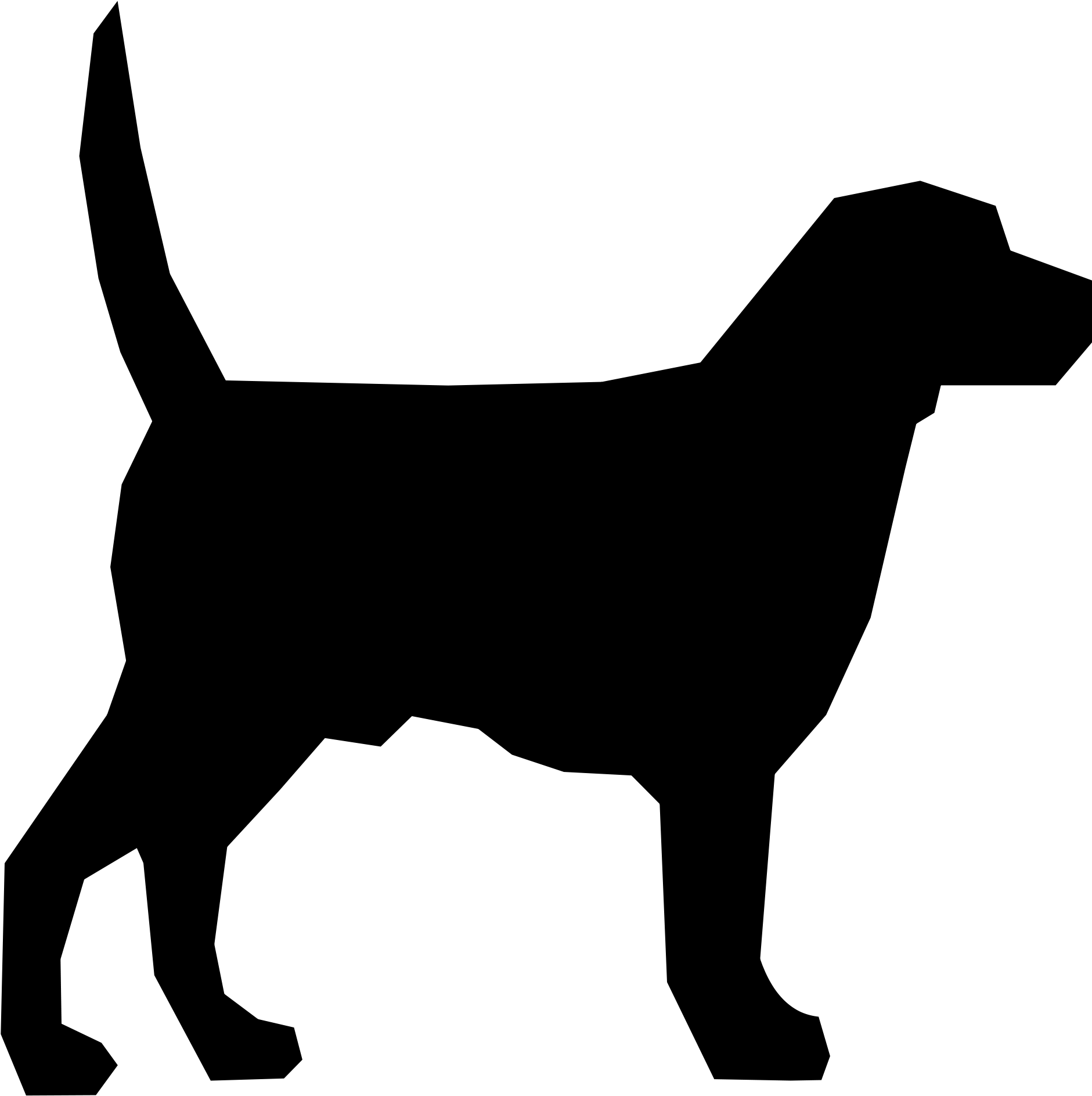 Dog Sitting Silhouette At Getdrawings - Dog Silhouette Png (2000x1981), Png Download