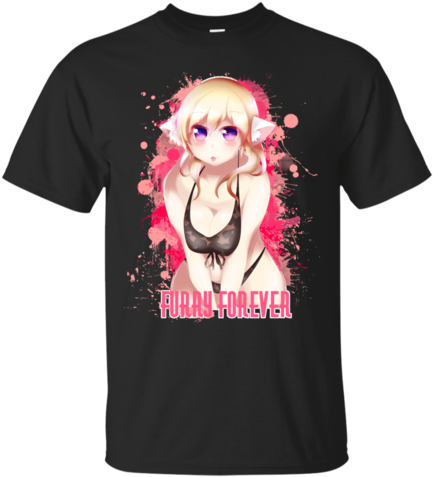 Blonde Hair Bikini Furry Girl T-shirt - Teesapple Blonde Hair Bikini Furry Girl Censored T-shirt (480x480), Png Download