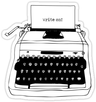 "write On" Typewriter Sticker - Stickers Writer (375x360), Png Download