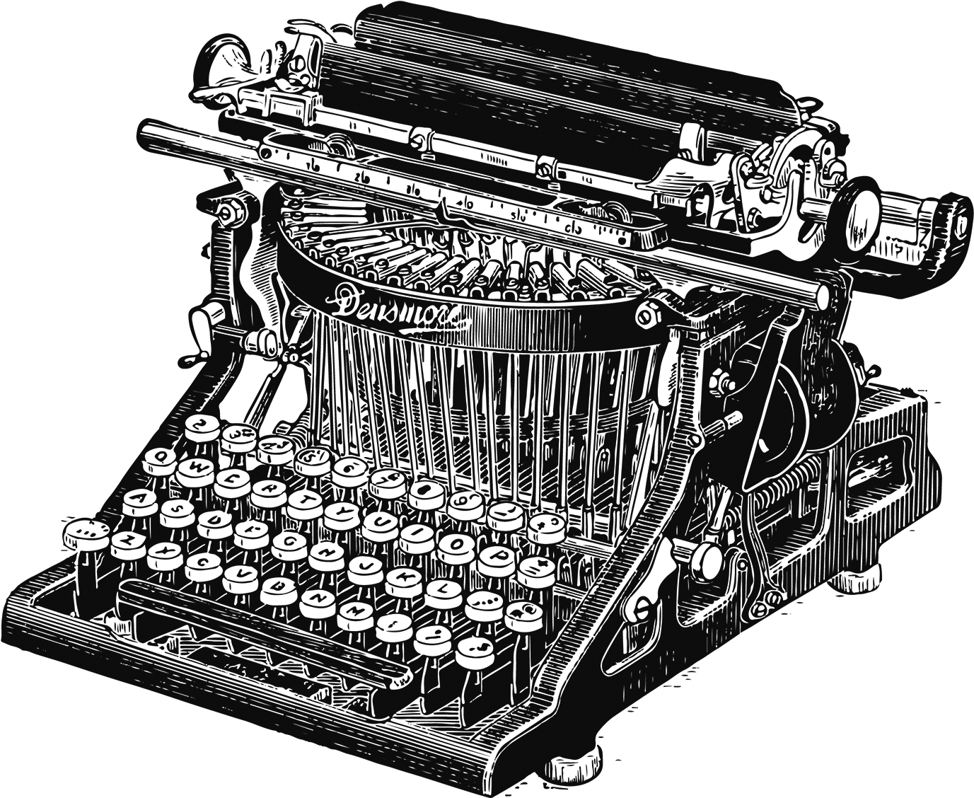 Paper Advertising Antique Clip Art - Densmore Typewriter Price Ad (1480x1280), Png Download