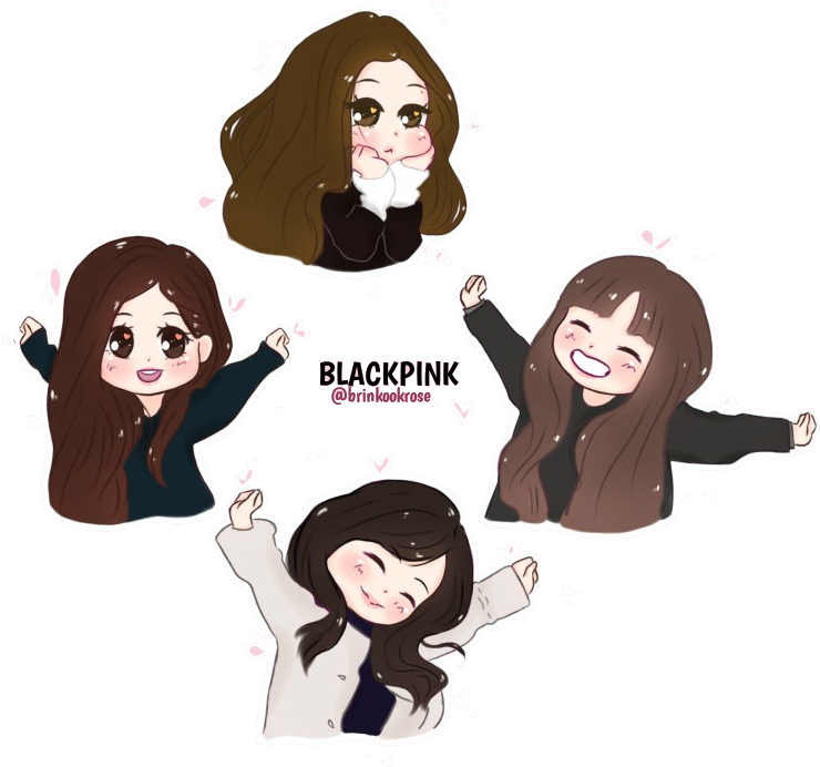 Las Chicas Rosas - Blackpink Chibi (786x786), Png Download