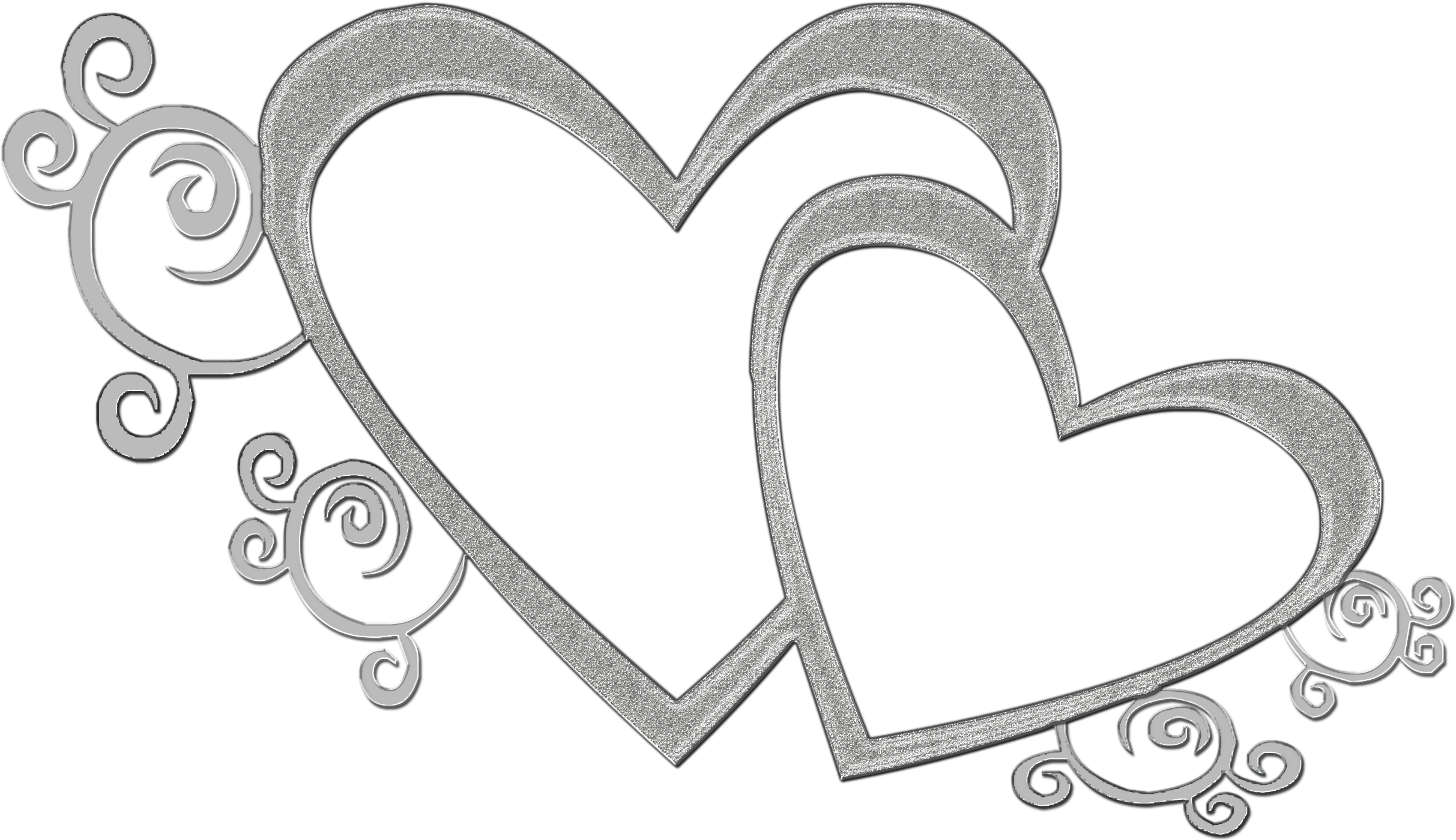 Double Heart Image - Clip Art Wedding Day (2500x1479), Png Download