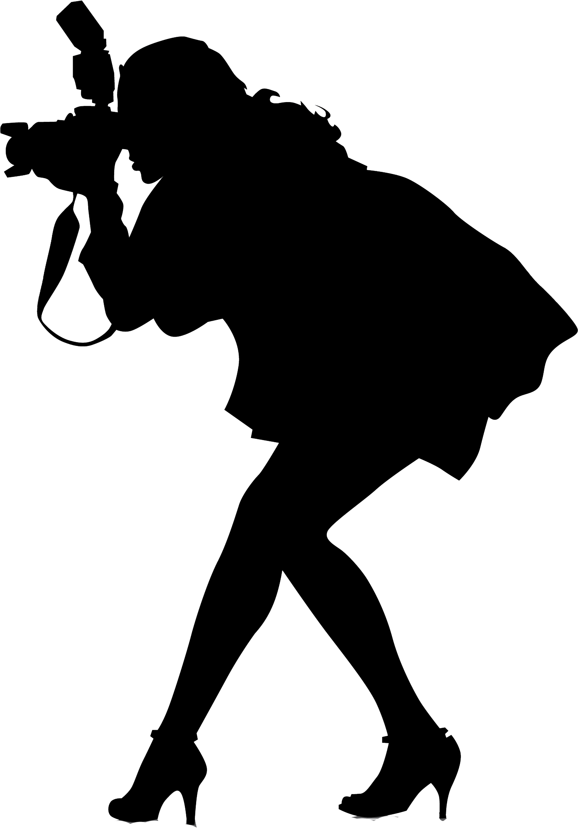 Image Free Download Photographer Clipart Paparazzi - Female Photographer Silhouette (2408x3414), Png Download