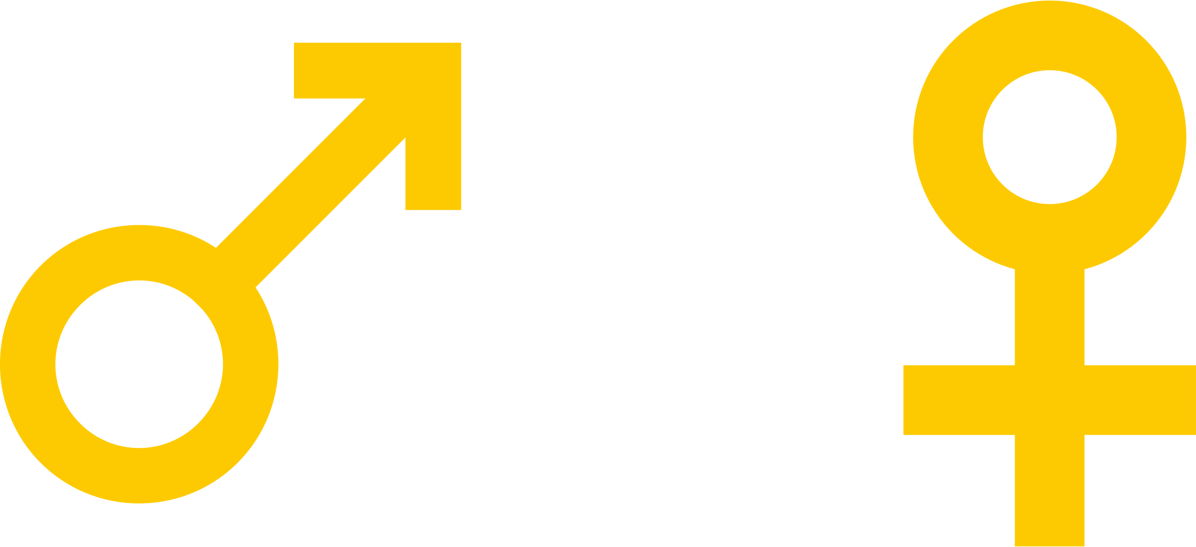 Big Image - Symbole Male Et Femelle (2400x1098), Png Download