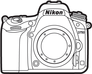 Nikon D750 Dslr Camera Lineart - Camara Nikon Para Colorear (397x318), Png Download