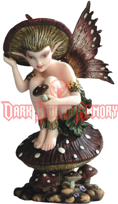 Toadstool Forest Pixie Statue - Stealstreet Brown Mushroom Forest Fairy Sitting Figurine, (700x700), Png Download