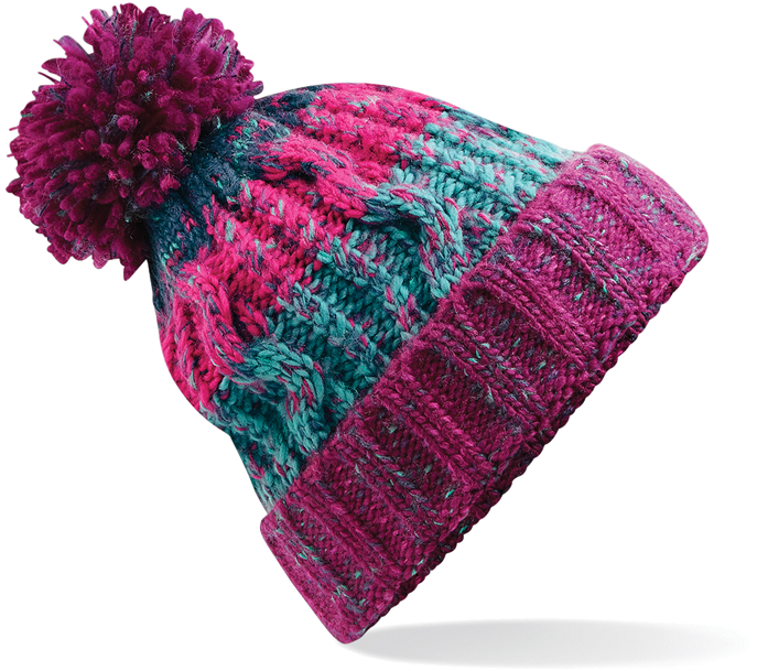 Bc486 Pom Pom Beanie - Customized Beechfield Headwear Corkscrew Pom Pom Beanie (800x800), Png Download
