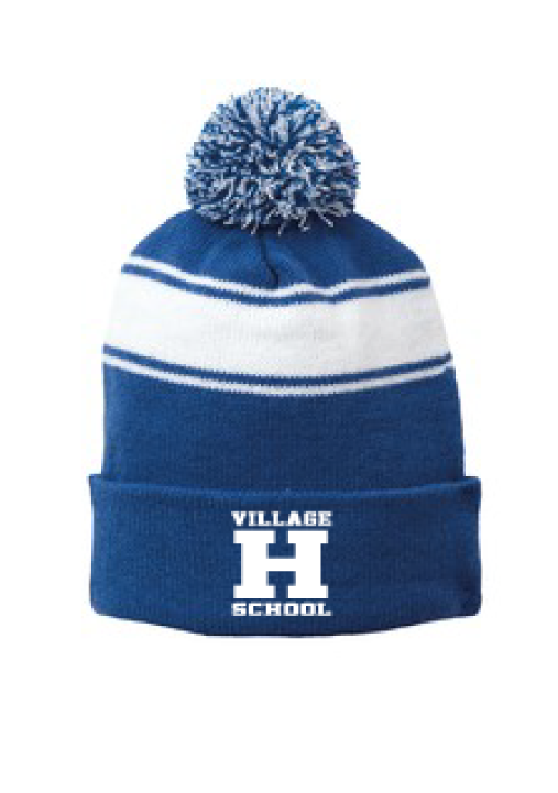 Sport Tek Stripe Pom Pom Beanie Stc28 (720x720), Png Download