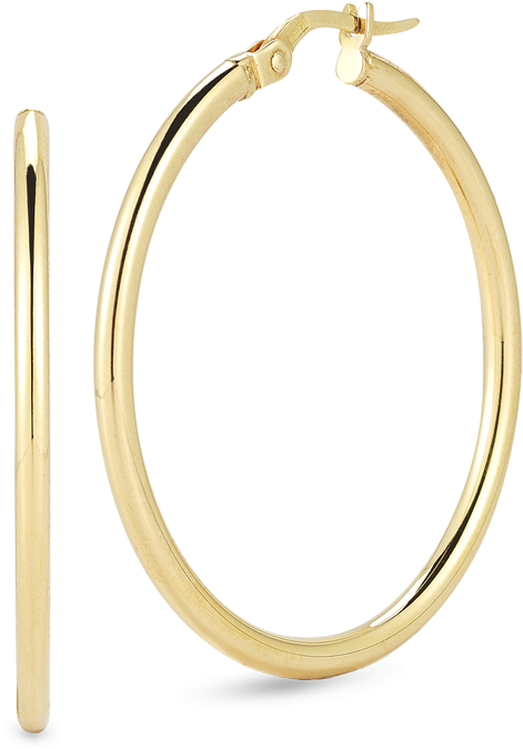 Roberto Coin Perfect Gold Hoops™ 18k Yellow Gold - Earrings (1600x1600), Png Download
