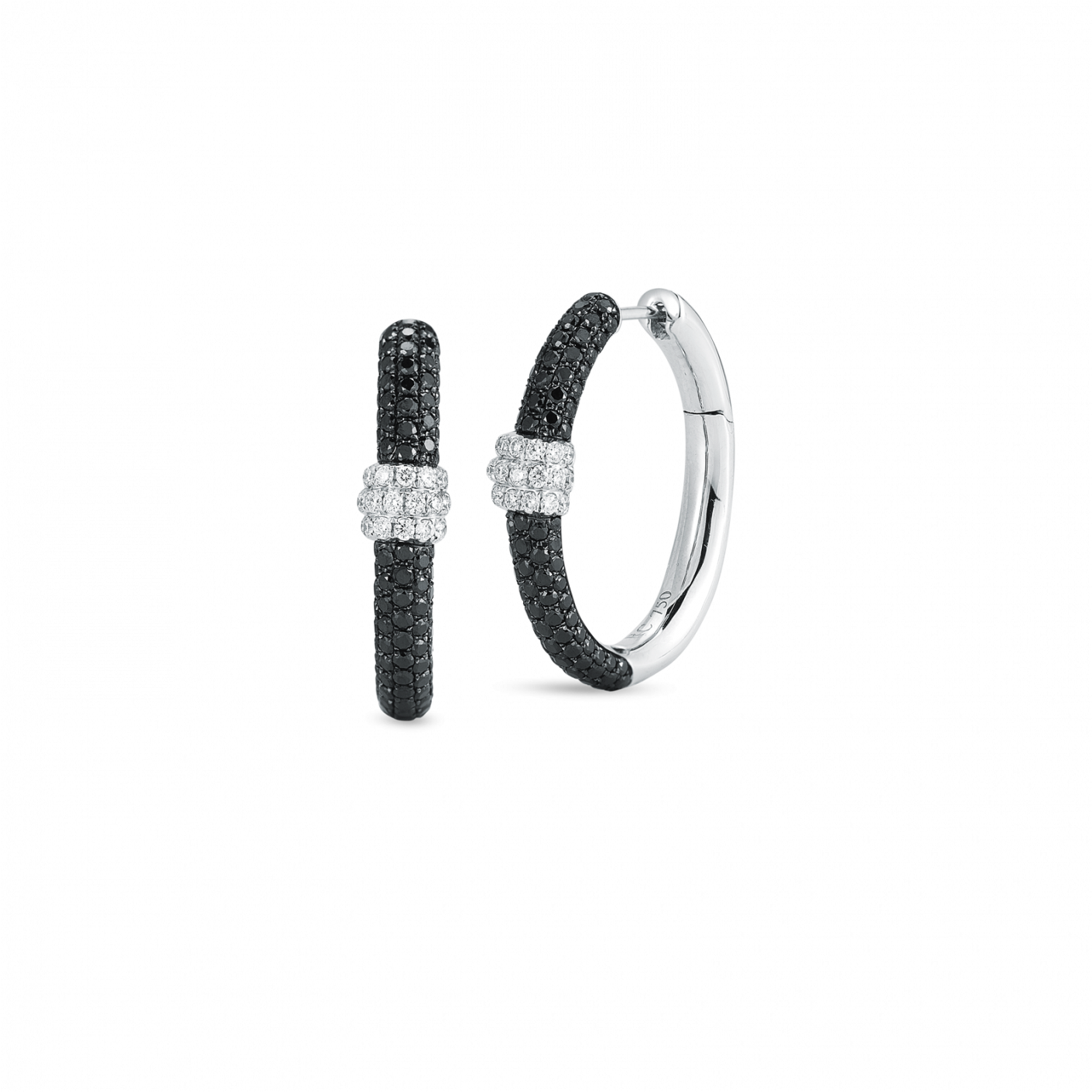 Roberto Coin Hoops Earrings With Diamonds (1410x1800), Png Download