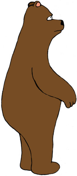 Grizzly Bear Clipart - Bear Standing Up Cartoon (260x592), Png Download