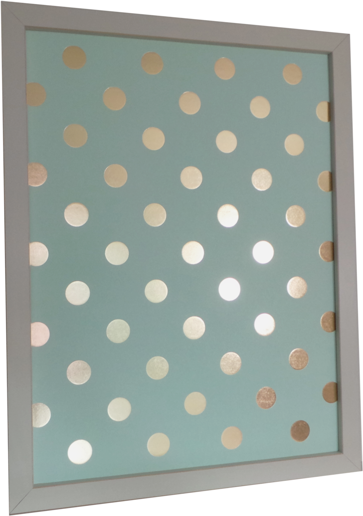 Aqua Gold Polka Dot Magnetic Dry-erase Memo Board (1000x1067), Png Download