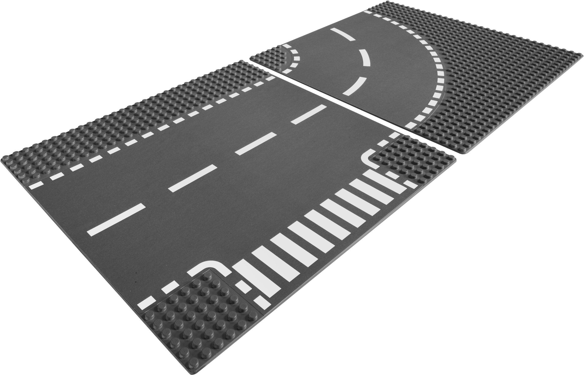 T-junction & Curved Road Plates - Lego 7280 (800x600), Png Download