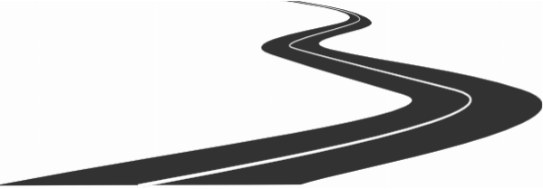 Curved Road Hi E1512765950799 - Monochrome (599x209), Png Download