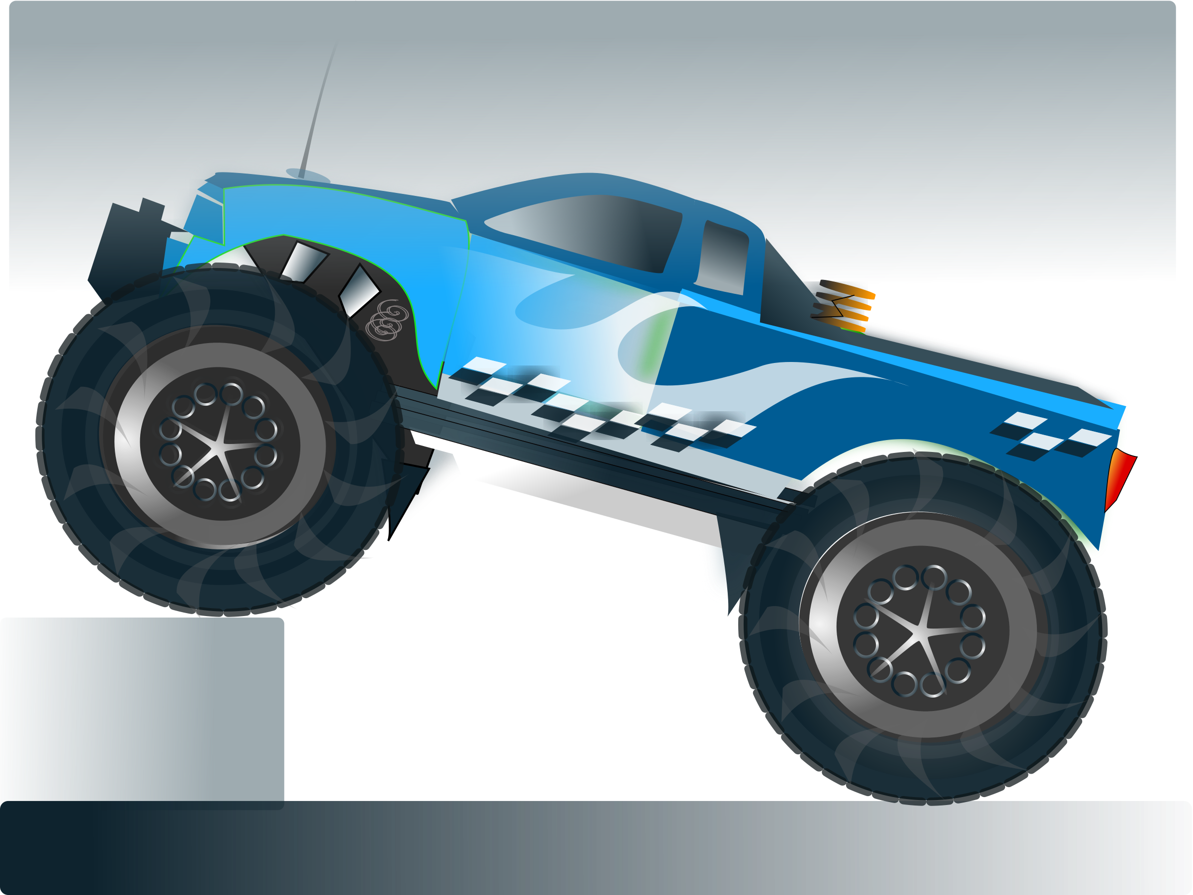 Clipart Monster Truck Stunt - Personalized Monster Truck Invitations (2400x1800), Png Download