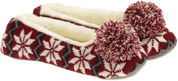 Women's Holiday Knit Ballet Slipper - Life Is Good Women's Ballet Slipper Holiday Ballet (570x570), Png Download
