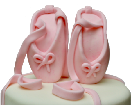 Ballerina Slippers And Ruffles Cake - Sugar Street Boutique (600x400), Png Download