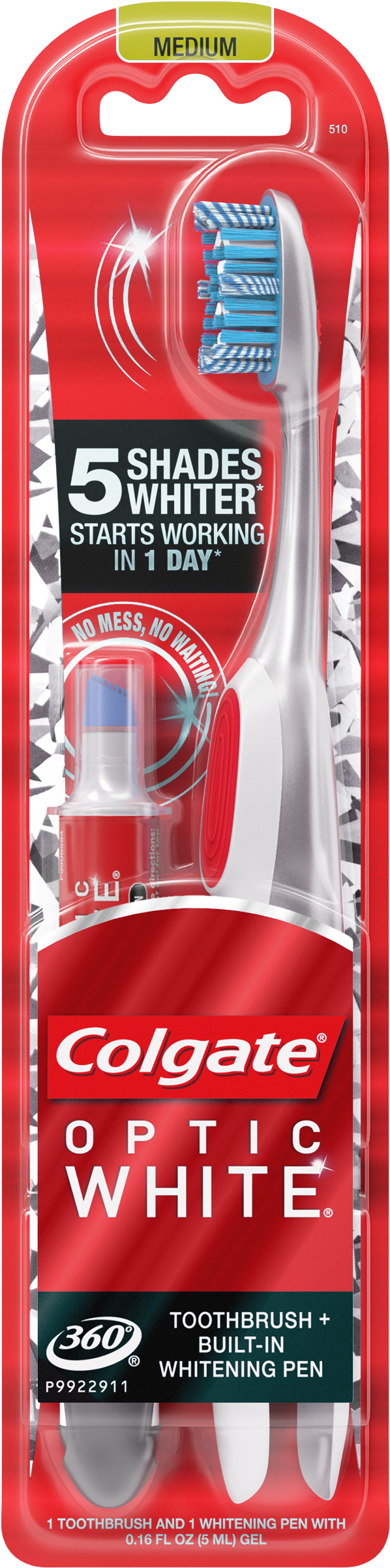 Colgate Optic White Toothbrush And Teeth Whitening - הלבנת שיניים קולגייט (2500x2500), Png Download