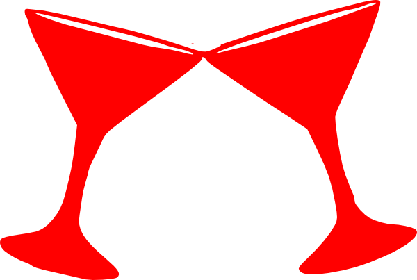 Cocktail Glass Cliparts - Red Cocktail Clip Art (600x403), Png Download