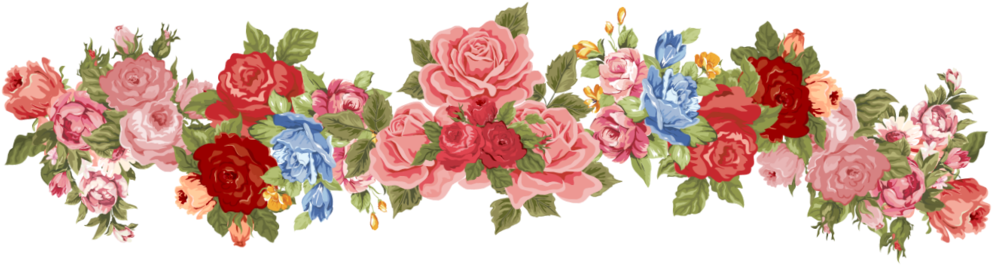 Floral Border - Flowers Shower Curtain - 71" By 74" By Haroulita (1000x270), Png Download