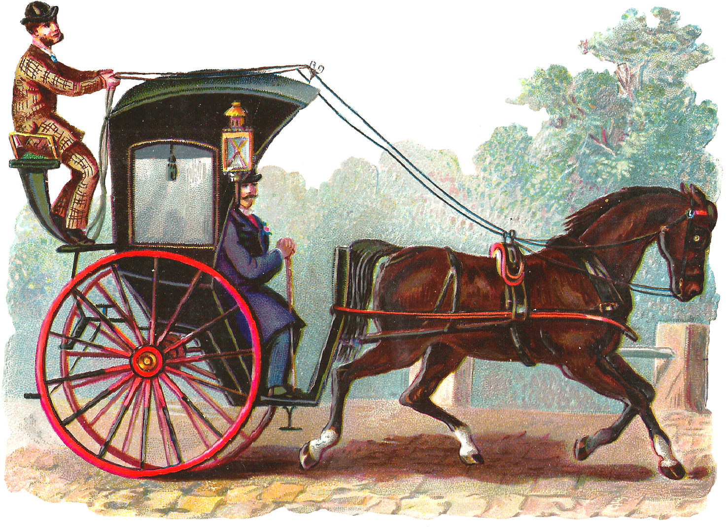 Horse And Buggy Digital Image - Horse And Buggy Clip Art (1600x1157), Png Download