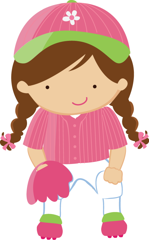 Say Hello - Girl Baseball Clipart (502x805), Png Download