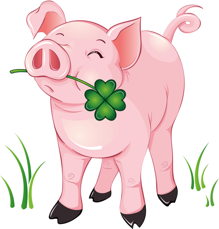 Glбcksschwein Mit Glбcksklee - Friday 13 Pig (765x800), Png Download